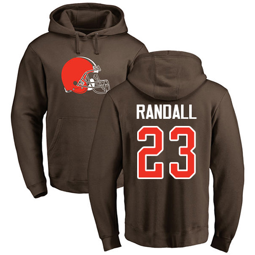 Men Cleveland Browns Damarious Randall Brown Jersey 23 NFL Football Name and Number Logo Pullover Hoodie Sweatshirt